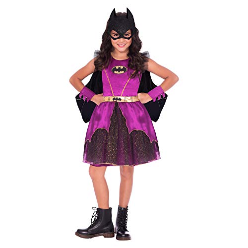 Amscan - Kinderkostüm lila Batgirl, Kleid mit Tutu-Unterrock, Umhang, Armstulpen, Maske, Super Heroes, Motto-Party, Karneval von amscan