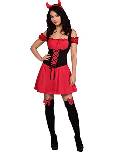 amscan Wicked Devil Kleid und Hörner für Erwachsene (UK Kleid 10-12) von amscan