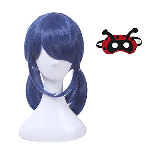 kostüm Ladybug marienkäfer Lady Bug perücke mädchen Kinder Damen Maske zubehör Erwachsene perrücke mit Set Blaue Costume Frauen käfer perücken Halloween Fasching Karneval von animacoser