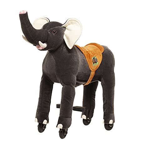 Animal Riding Reittier Elefant „Sultan“ Medium/Large (für Kinder 5-8 Jahren, Farbe grau, Sattelhöhe 69 cm, mit Rollen) ARE004M von animal riding