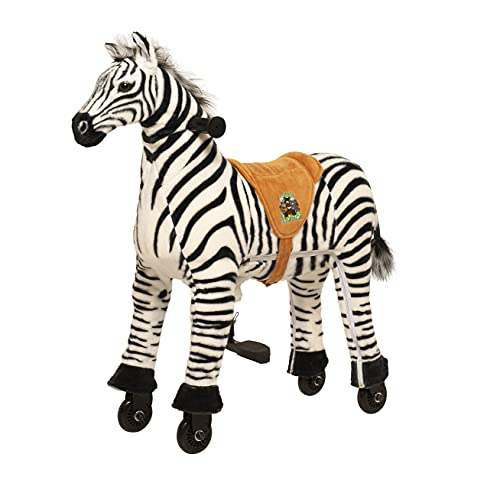 Animal Riding Reittier Zebra „Marthi“ Small (für Kinder 3-5 Jahren, Farbe schwarz-weiß, Sattelhöhe 56 cm, mit Rollen) ARZ003S von animal riding