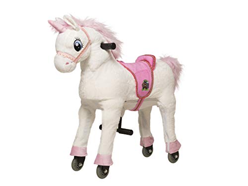 Animal riding Reitpferd, Einhorn Melodie (für Kinder ab 5 Jahren, Sattelhöhe 69 cm, mit Rollen) ARU010M, weiß, M/L von animal riding