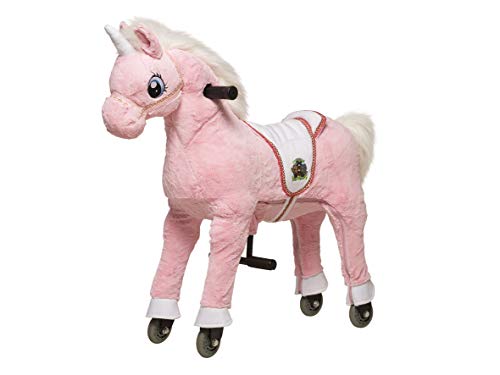 Animal riding Reitpferd, Einhorn Rosalie (für Kinder ab 5 Jahren, Sattelhöhe 69 cm, mit Rollen) ARU009M, Rosa, M/L von animal riding