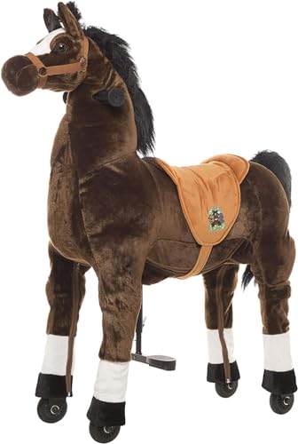 Animal riding ZRP002M Reitpferd Amadeus (für Kinder ab 5 Jahren, Sattelhöhe 69 cm, mit Rollen) ARP002M, Braun, M/L von animal riding