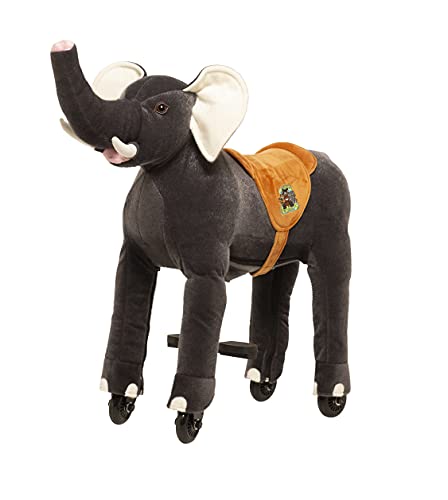 Animal Riding Reittier Elefant „Sultan“ Small (für Kinder 3-5 Jahren, Farbe grau, Sattelhöhe 56 cm, mit Rollen) ARE004S von animal riding