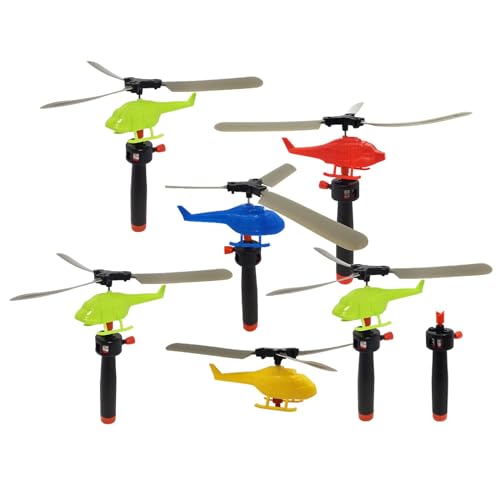 antianzhizhuang 6 Stück Outdoor Pull String Helikopter Spielzeug Inspirieren Die Fantasie Motorische Entwicklung Sicher Geeignet Für Kinder Outdoor Aktivitäten von antianzhizhuang