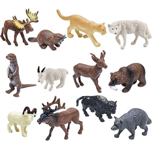 Safari Tiere Figuren,Waldtiere Figuren,Tiere Spielzeug,12 stück schleichen Tiere Set Mini Tiere Zoo Spielzeug für ab 3 Jahren Kinder von anyìshwu