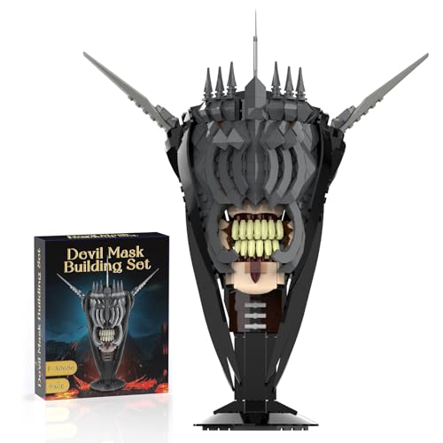 Mouth of Sauron Bausteine Spielzeug Kompatibel mit Lego, Lord Dark Magic Black Rider Skull Helm Bauset, Sammlung Geschenk für Erwachsene und Filmfans von aphpaio