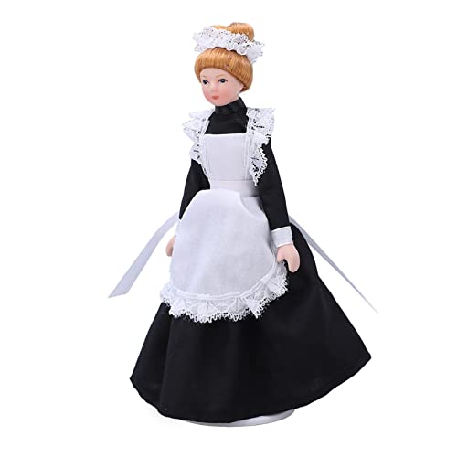 112 Dollhouse Maid Puppe High Simulation Bewegliche Handgefertigte DIY -Keramik -Puppenmodell für Puppenhauszubehör von aqxreight