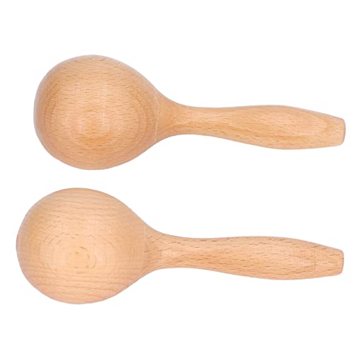 2pcs Maracas Hand Percussion Clear Sound Glossy Aussehen 14x5x5 cm Buchenholzmaterial Maracas Instrument für Parteien von aqxreight