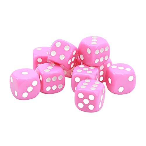 30-teiliges Würfelset aus Kunststoff, 16 Mm, mit 6 Freizeit- und Sportseiten, Runden Ecken, Würfel für Tischspiele, Brettspiele, Hellgrün (PINK) von aqxreight