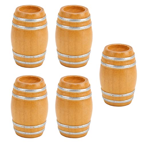 5pcs Miniatur Holzbier Fass Simulation Vintage 1:12 Puppenhausmodell für Puppenhauszubehör Miniatur Holz Bier Barrel 1: 12 Puppenhaus Miniatur Bier Barrel1: 12 Miniatur von aqxreight