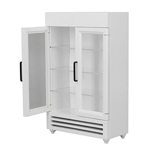 Dollhouse Kühlschrank Simulation Exquisites Tragbares Miniaturholzkühlschrank für 112 Puppenhaus Weiß (White) von aqxreight