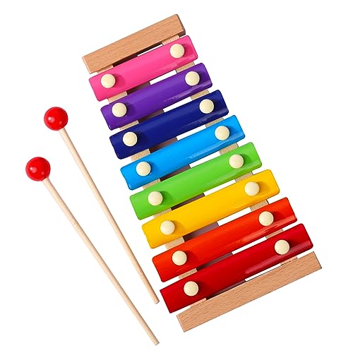 Kinder 8 Töne Farbenfrohe Bars Holz Professionell Glockenspiel mit 2 MALets Buchen (Kiefernholz) von aqxreight