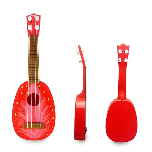 Kinder-Ukulele-Spielzeugmusikinstrument für Früherziehung und Musikerkundung. Saiteninstrumente (Erdbeere) von aqxreight