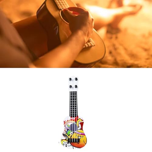 Mini-Gitarrenspielzeug für Kinder, Spielbare Ukulele für Kinder Im Vorschulalter, , Streichinstrumente für Musikliebhaber (mit Graffiti) von aqxreight