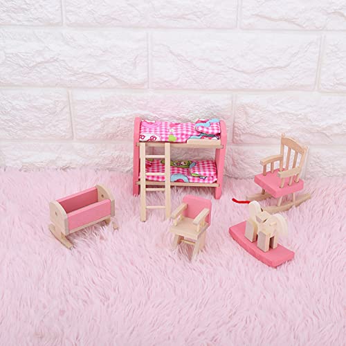 Mini Lifelike Simulation Holzmöbel Set für 112 Puppenhaus -Accessoire (Kinderzimmer) von aqxreight