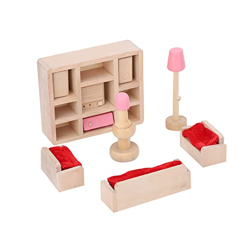 Mini Lifelike Simulation Holzmöbel Set für 112 Puppenhaus -Accessoire (Wohnzimmer) von aqxreight