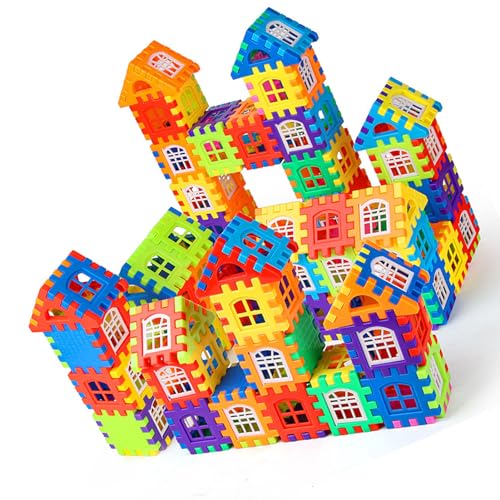 Toddler House Building Block Toy 3D Big Blocks Gebäude Sets Ineinandergreifendes Puzzle -Bildungsspielzeug für Mädchen 240pcs Baustein mit 76pcs Win Board House Building Block von aqxreight