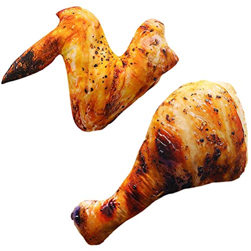 aqxreight 20 cm Simulation Lebensmittel Huhn Bein Plüsch Spielzeug Huhn Flügel Drumstick Gebraten Kissen Kissen Weiche Werfen Kissen Wohnkultur Geburtstag (2) von aqxreight