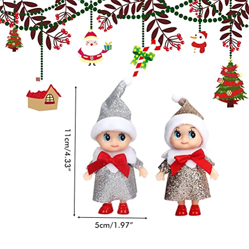 aqxreight 4 Stück Weihnachtselfenpuppe, Kleine Weihnachtselfenpuppe, Weihnachtselfenpuppenspielzeug, Elfenpuppenspielzeug, cm Hoch und 5 cm Breit, Zur Herstellung von aqxreight