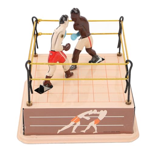 aqxreight Clockwork Boxing Toy Nostalgic Theme Boxing Ring Zinn Spielzeug Dekorative Vintage -Kollektion [Interaktiver Boxkarton -Box -Box -Spielzeugwind -Box -Spielzeugklocke Boxen von aqxreight