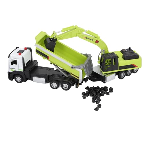 aqxreight Dumper -LKW mit Bagger Erfreulicher Multifunktionales Baggermüllkippe Modellspielzeug für Innenräume Im Freien Im Freien (Green) von aqxreight