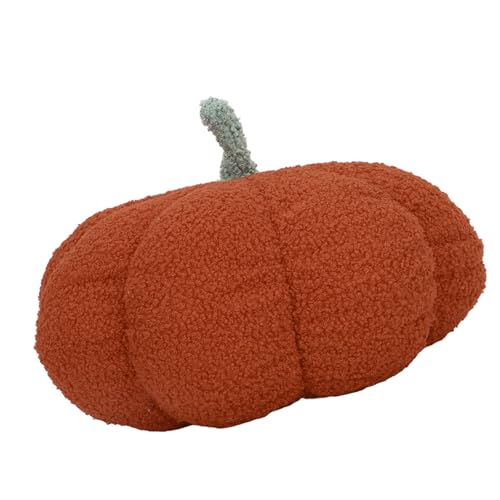 aqxreight Halloween Pumpkin Throw Pillow Weiche Plüschkürbisse Gefülltes Spielzeug Mehrzweck -Dekorationskissen für Sofa Schlafzimmer Dunkelbraun [Kürbisform]: Der -Plüsch -Totypkin von aqxreight