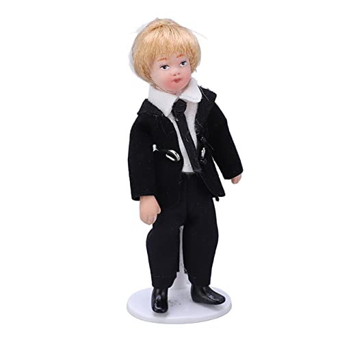 aqxreight Miniatur Boy Puppe 1:12 SC Keramik -Stoff Bewegliche Biegbare Gelenke Puppenhaus Spielzeug für 3 Jahre Miniatur Boy Dollboy Dollsuit Boy Dollminiature People Doll1/12 Boy von aqxreight