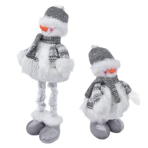 aqxreight Schneemann-Figur, Einziehbare Weihnachtspuppe Zur Geschenkdekoration, Schneemann-Spielzeug für Weihnachtsschmuck mit Weichem Stoff, 65 cm Höhe von aqxreight