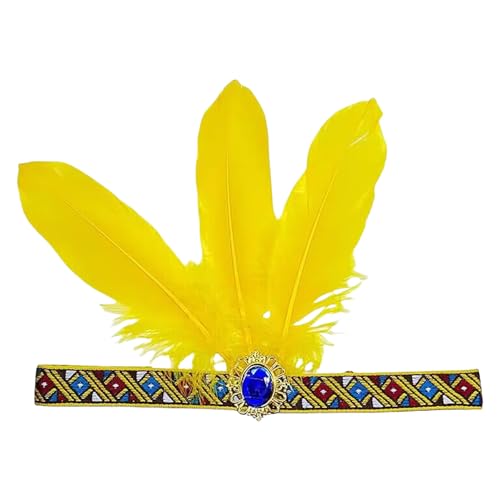 arenmi Feathered Headband For Dance Stage Play Costume Carnivals Eyecatching Studded Crystal Costume von arenmi