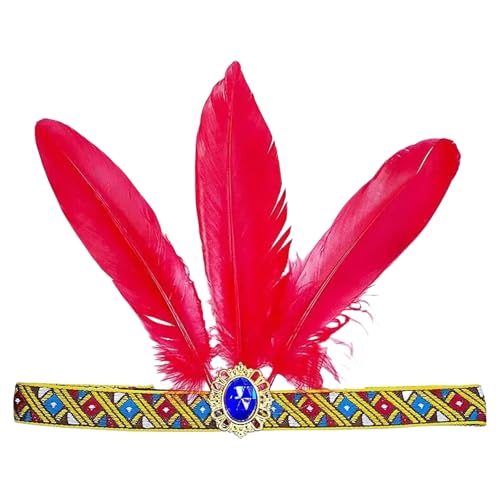 arenmi Feathered Headband For Dance Stage Play Costume Carnivals Eyecatching Studded Crystal Costume von arenmi