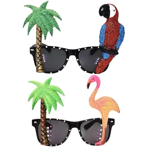 Lustige Hawaii-Sonnenbrille, tropische Partybrille, Requisiten, lustige Brille für Erwachsene, lebendiges und lustiges Zubehör für Partys, Kostüme und Themenveranstaltungen, 2 Stück Lustige Hawaii-Sonnenbrille, tropische Partybrille, Requisiten, lustige Brille für Erwachsene, lebendiges und lustiges Zubehör für Partys, Kostüme und Themenveranstaltungen, 2 Stück von arrderly