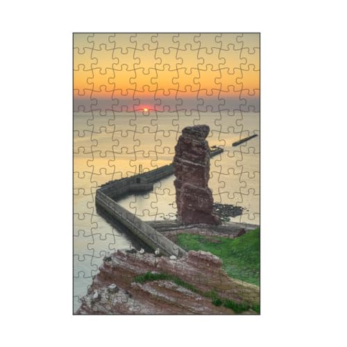 artboxONE-Puzzle S (112 Teile) Natur Helgoland Blick zur Langen Anna - Puzzle helgoland deutsche bucht felsen von artboxONE