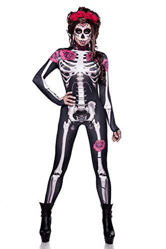 atixo GmbH 80127 Tag der Toten Skelettoverall Kostüm Skelettkostüm Halloween Day Death 36-38, Schwarz/Weiß von atixo GmbH