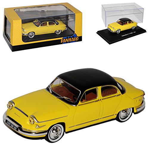 Atlas Panhard PL 17 Tigre 1961 Gelb mit Schwarz mit Sockel und Vitrine 1/43 Modell Auto von atlas editions