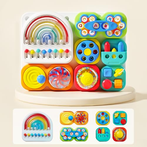 auby Busy Board 3.0: Abnehmbares und zusammensetzbares Lernspielzeug für Kleinkinder von 1-6 Jahren - tragbares Lernbrett mit 7 reisefreundlichen Werkzeugen, zur Förderung der Feinmotorik auby Busy Board 3.0: Abnehmbares und zusammensetzbares Lernspielzeug für Kleinkinder von 1-6 Jahren - tragbares Lernbrett mit 7 reisefreundlichen Werkzeugen, zur Förderung der Feinmotorik von auby