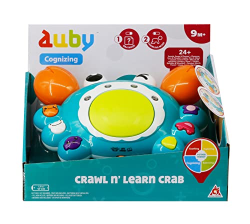 auby Baby Sensory Musical Crab mit Licht und Ton, Vorschulspielzeug für Kleinkinder ab 9 Monaten (EC461145) von auby