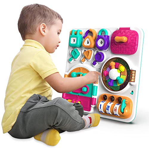 auby Sing Lock n' Code Busy Board, sensorisches Spielzeug, Musik, Geburtstagsgeschenke für Kinder ab 7 Monaten, EC461604A von auby