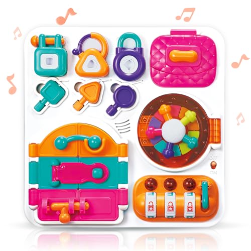 auby Sing Lock n' Code Busy Board, sensorisches Spielzeug, Musik, Geburtstagsgeschenke für Kinder ab 7 Monaten, EC461604A von auby