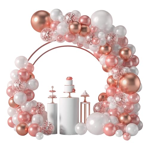 Roségold Luftballons Geburtstag, 147 Stück Luftballon Girlande Roségold Luftballons Rosegold Set Rosegold Happy Birthday Ballon Ballonbogen Kit Mädchen Hochzeit Geburtstag Party Dekorationen von aupawdy