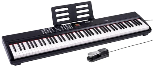 auvisio Klavier: E-Piano mit 88 Hammermechanik-Tasten, MIDI, Bluetooth & Fußpedal (MIDI Keyboard, Piano Keyboard, Kopfhörer) von auvisio