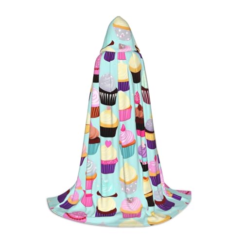 axzttupy Cupcake-Motiv, Unisex, mit Kapuze, Umhang in voller Länge, für Zauberer, Weihnachten, Karneval, Halloween, Cosplay axzttupy Cupcake-Motiv, Unisex, mit Kapuze, Umhang in voller Länge, für Zauberer, Weihnachten, Karneval, Halloween, Cosplay von axzttupy