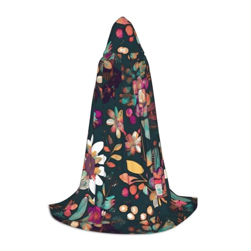 axzttupy Farbenfroher Boho-Blumendruck, Unisex, mit Kapuze, Umhang in voller Länge, für Zauberer, Weihnachten, Karneval, Halloween, Cosplay axzttupy Farbenfroher Boho-Blumendruck, Unisex, mit Kapuze, Umhang in voller Länge, für Zauberer, Weihnachten, Karneval, Halloween, Cosplay von axzttupy