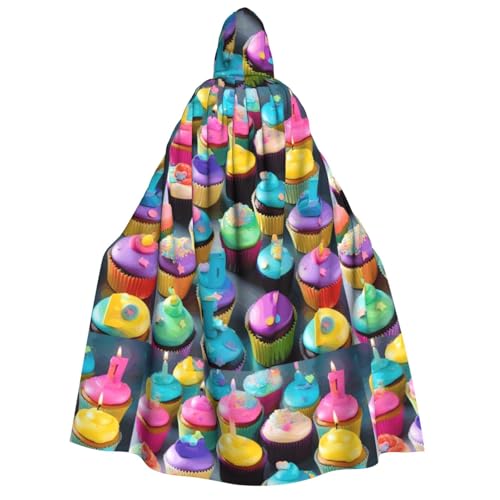 axzttupy Farbenfroher "Happy Birthday"-Cupcakes-Aufdruck, Erwachsenen-Kapuzenumhang, Halloween, Weihnachten, Karneval, Partys, Mittelalter-Kostüm axzttupy Farbenfroher "Happy Birthday"-Cupcakes-Aufdruck, Erwachsenen-Kapuzenumhang, Halloween, Weihnachten, Karneval, Partys, Mittelalter-Kostüm von axzttupy