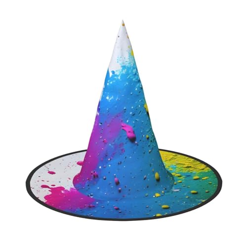 axzttupy Farbspritzer Hintergrund Druck Halloween Hexenhut Unisex Karneval Kostüm Zubehör Partys Cosplay und Festlich axzttupy Farbspritzer Hintergrund Druck Halloween Hexenhut Unisex Karneval Kostüm Zubehör Partys Cosplay und Festlich von axzttupy