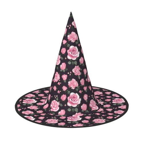 axzttupy Floral Flowers Rose Pink Print Halloween Hexenhut Unisex Karneval Kostüm Zubehör Partys Cosplay und Festlich axzttupy Floral Flowers Rose Pink Print Halloween Hexenhut Unisex Karneval Kostüm Zubehör Partys Cosplay und Festlich von axzttupy