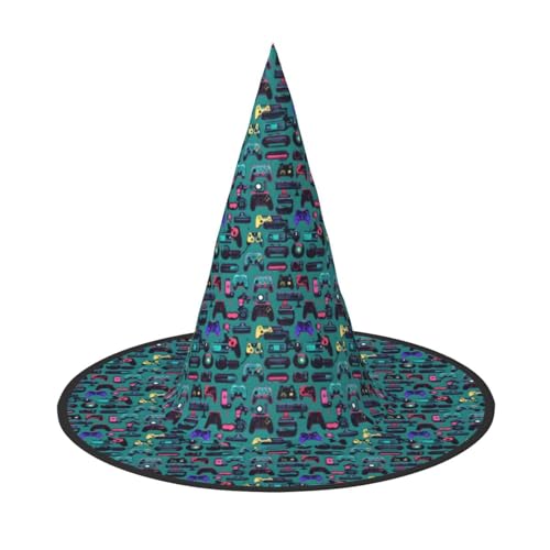 axzttupy Gaming Controller Muster Druck Halloween Hexenhut Unisex Karneval Kostüm Zubehör Partys Cosplay und Festlich axzttupy Gaming Controller Muster Druck Halloween Hexenhut Unisex Karneval Kostüm Zubehör Partys Cosplay und Festlich von axzttupy