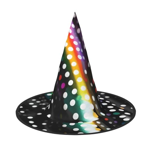 axzttupy Glitzer Regenbogen Polka Dot Streifen Schwarz und Weiß Druck Halloween Hexenhut Unisex Karneval Kostüm Zubehör Partys Cosplay und Festlich axzttupy Glitzer Regenbogen Polka Dot Streifen Schwarz und Weiß Druck Halloween Hexenhut Unisex Karneval Kostüm Zubehör Partys Cosplay und Festlich von axzttupy