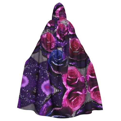 axzttupy Glitzernder Pailletten-Rosen-Druck, Unisex, Halloween-Kapuzenumhang, volle Länge, für mittelalterliche Renaissance-Cosplay-Kostüme axzttupy Glitzernder Pailletten-Rosen-Druck, Unisex, Halloween-Kapuzenumhang, volle Länge, für mittelalterliche Renaissance-Cosplay-Kostüme von axzttupy